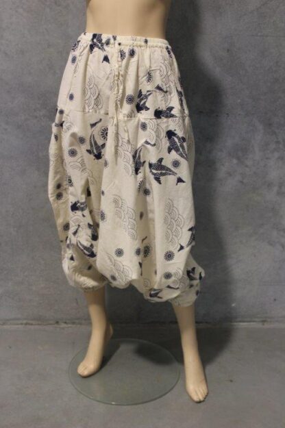 Koi Print Cotton Punjabi Pants - Image 3