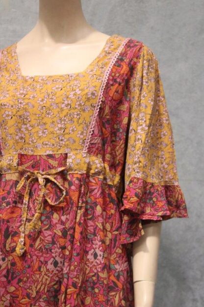 Floral Acid Wash Angel Sleeve Dress - Image 11