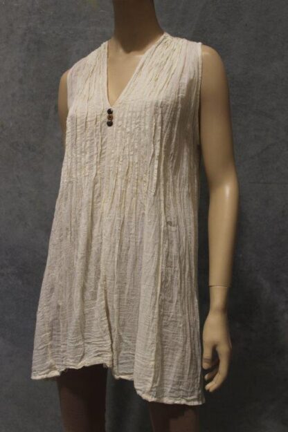 Sleeveless Pintuck Cotton Top A-Line Top (5 Colours)