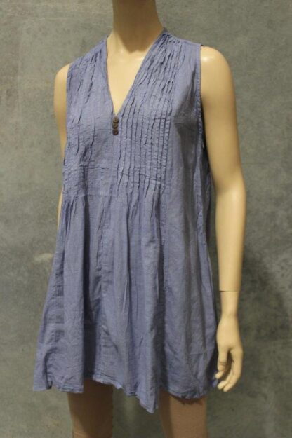 Sleeveless Pintuck Cotton Top A-Line Top (5 Colours) - Image 7
