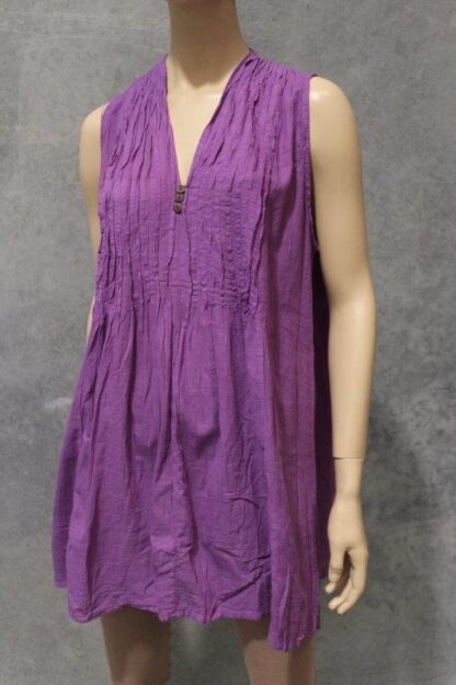 Sleeveless Pintuck Cotton Top A-Line Top (5 Colours) - Image 8