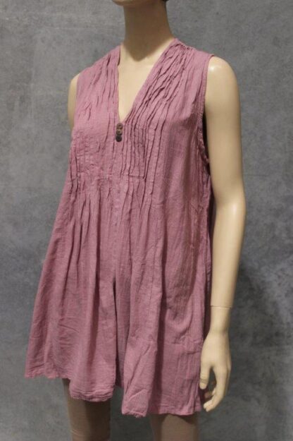 Sleeveless Pintuck Cotton Top A-Line Top (5 Colours) - Image 13
