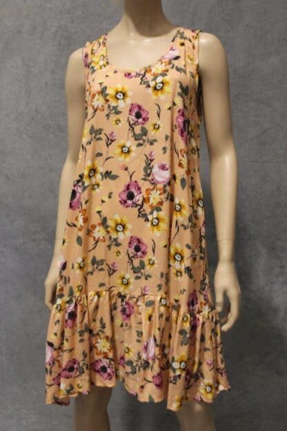 Rayon Sleeveless Floral Tennis Dress