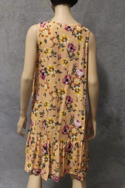 Rayon Sleeveless Floral Tennis Dress - Image 4
