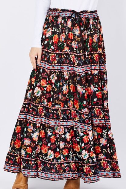 Crepe Tier Maxi Skirt w Bells FLORAL $22.50 - Image 11