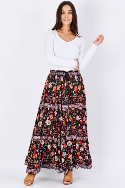 Crepe Tier Maxi Skirt w Bells FLORAL $22.50 - Image 14