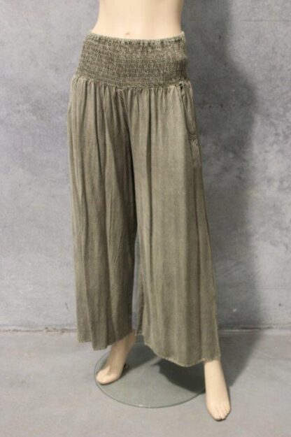 Shirred Wide Leg Rayon Pants BLACK NOW AVAIL!