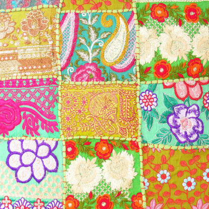 Patchwork Embroidered Cushion Cover 45 x 45 Regular Throw Size - Image 7