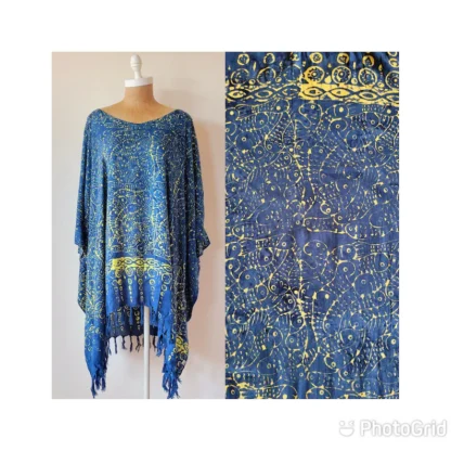 Sarong Print Holiday Poncho  SHORT- ASSORTED - Image 14