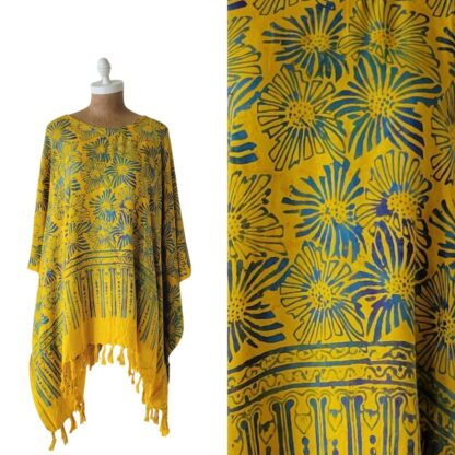 Sarong Print Holiday Poncho  SHORT- ASSORTED - Image 13
